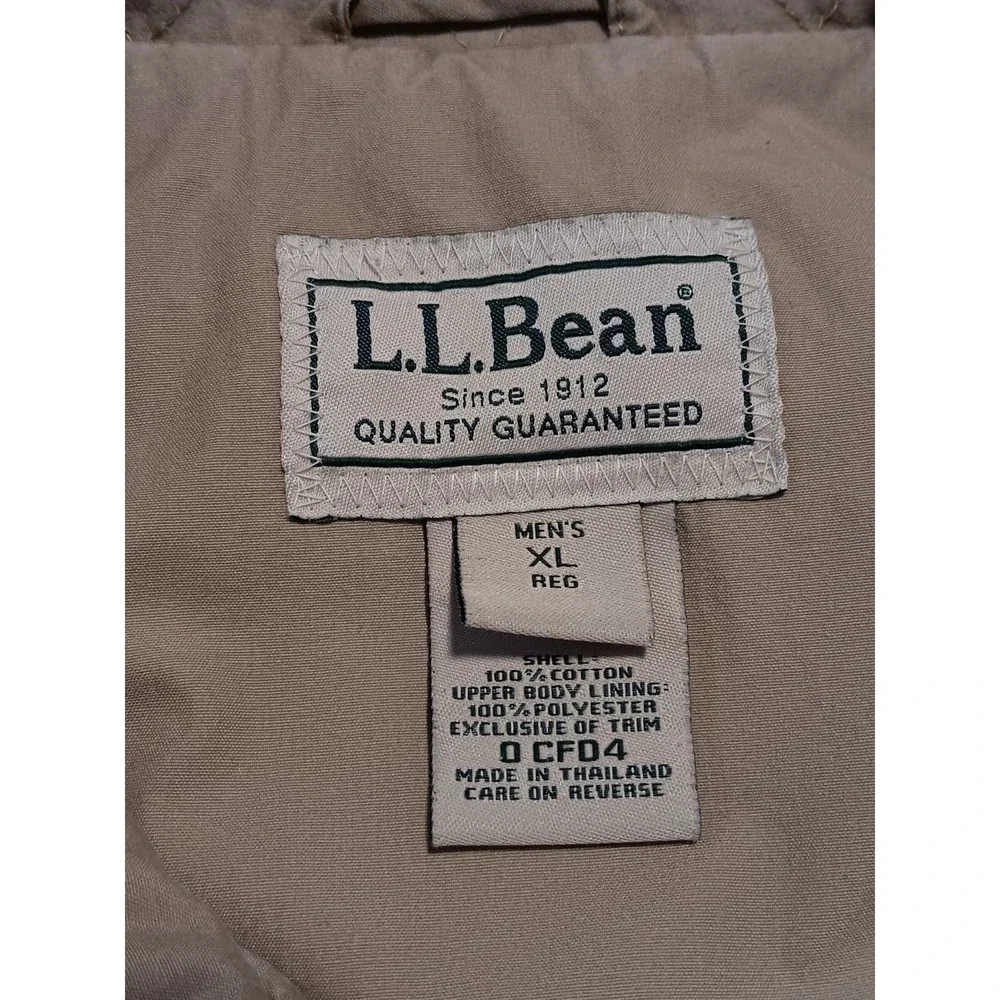 LL Bean Men's Khaki Hooded Field Barn Chore Utility‎ Jacket Coat Size XL